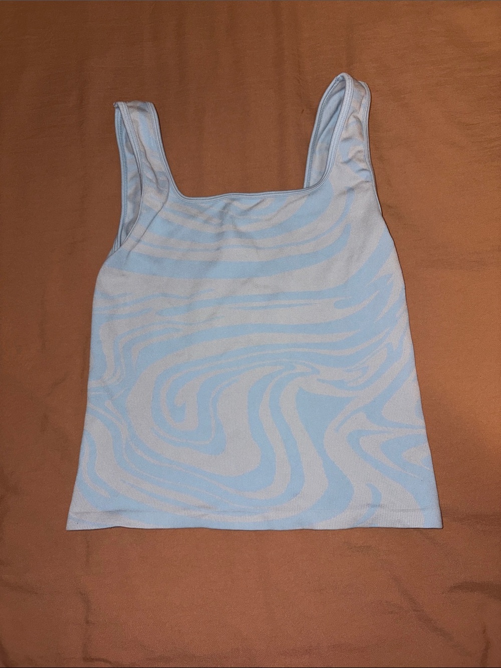 Hollister Light Blue & White Swirl Tank Top